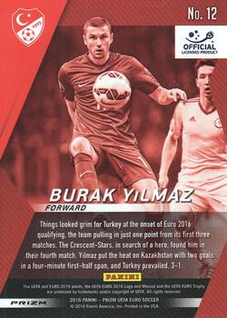 2016 Panini Prizm UEFA Euro - Forward Thinkers Prizms #12 Burak Yilmaz Back