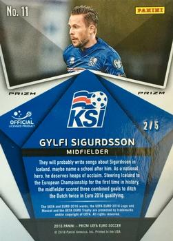 2016 Panini Prizm UEFA Euro - Stars of the Midfield Green Prizms #11 Gylfi Sigurdsson Back