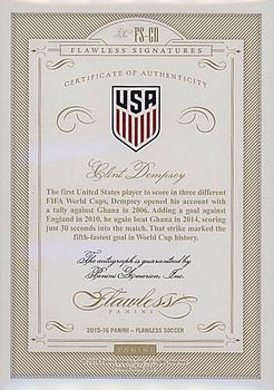 2015-16 Panini Flawless - Flawless Signatures Gold #FS-CD Clint Dempsey Back