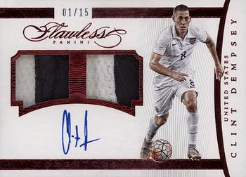 2015-16 Panini Flawless - Momentous Autographed Memorabilia Ruby #M-CD Clint Dempsey Front