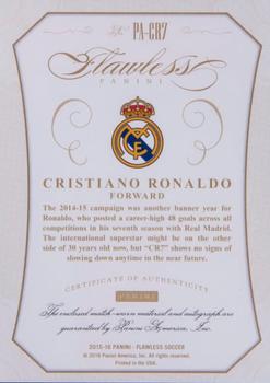 2015-16 Panini Flawless - Patch Autographs Ruby #PA-CR7 Cristiano Ronaldo Back