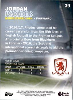 2016 Stadium Club Premier League #39 Jordan Rhodes Back