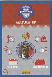 2016 Panini Superstars Slovakian Edition (Blue Border) #34 Paul Pogba Back