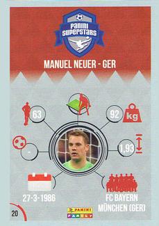 2016 Panini Superstars Polish Edition (Grey Border) #20 Manuel Neuer Back