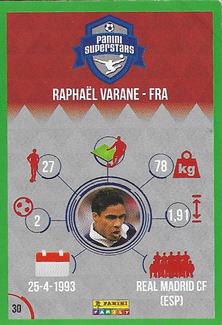 2016 Panini Superstars Hungarian Edition (Green Border) #30 Raphael Varane Back