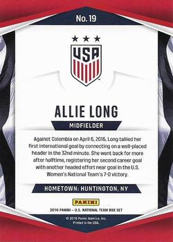 2016 Panini U.S. National Team #19 Allie Long Back