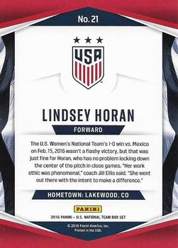 2016 Panini U.S. National Team #21 Lindsey Horan Back