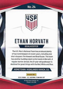 2016 Panini U.S. National Team #24 Ethan Horvath Back
