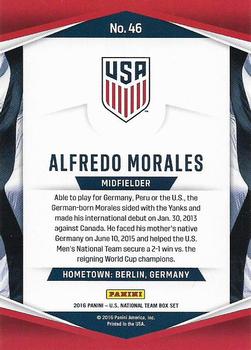 2016 Panini U.S. National Team #46 Alfredo Morales Back