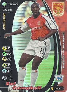 2001 Wizards Football Champions Premier League 2001-2002 Update #2 Sol Campbell Front