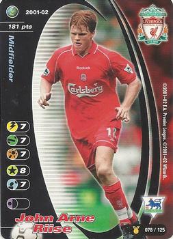 2001 Wizards Football Champions Premier League 2001-2002 Update #78 John Arne Riise Front