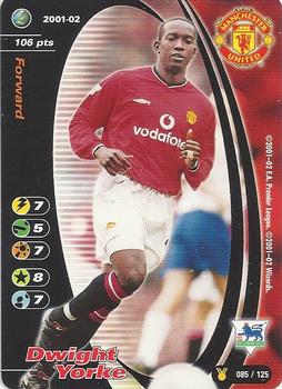 2001 Wizards Football Champions Premier League 2001-2002 Update #85 Dwight Yorke Front