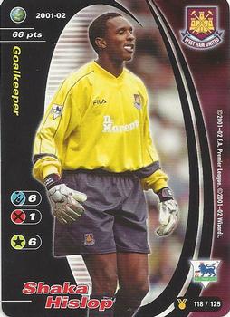 2001 Wizards Football Champions Premier League 2001-2002 Update #118 Shaka Hislop Front