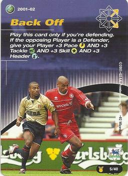 2001 Wizards Football Champions Premier League 2001-2002 Update - Action Cards Update #5 Back Off Front