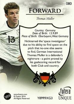 2016 Futera Unique World Football #80 Thomas Muller Back