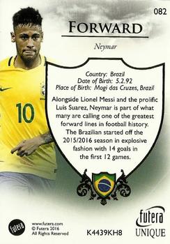 2016 Futera Unique World Football #82 Neymar Back