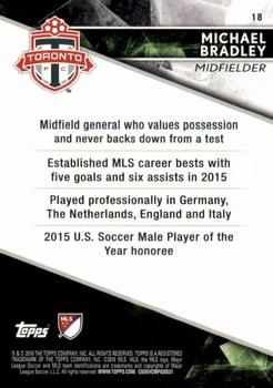 2016 Topps Apex MLS - Green #18 Michael Bradley Back