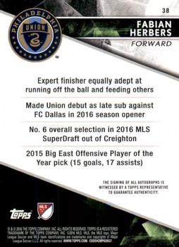 2016 Topps Apex MLS - Autographs Green #38 Fabian Herbers Back