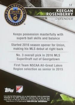 2016 Topps Apex MLS - Autographs Red #12 Keegan Rosenberry Back