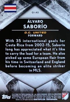 2016 Topps Apex MLS - Global Influence Green #GI-AS Alvaro Saborio Back