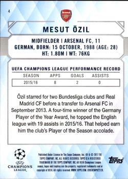 2017 Topps UEFA Champions League Showcase #4 Mesut Özil Back