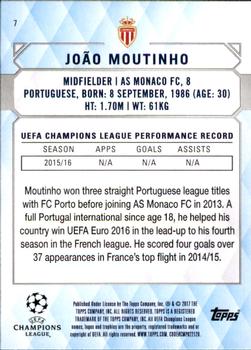 2017 Topps UEFA Champions League Showcase #7 Joao Moutinho Back