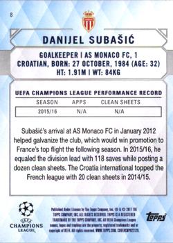 2017 Topps UEFA Champions League Showcase #8 Danijel Subasic Back
