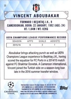 2017 Topps UEFA Champions League Showcase #22 Vincent Aboubakar Back