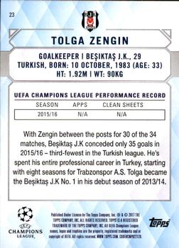2017 Topps UEFA Champions League Showcase #23 Tolga Zengin Back