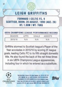 2017 Topps UEFA Champions League Showcase #31 Leigh Griffiths Back