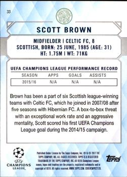 2017 Topps UEFA Champions League Showcase #33 Scott Brown Back