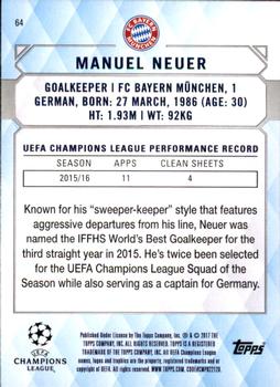 2017 Topps UEFA Champions League Showcase #64 Manuel Neuer Back