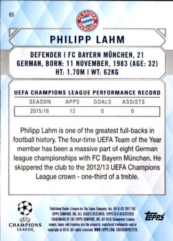 2017 Topps UEFA Champions League Showcase #65 Philipp Lahm Back