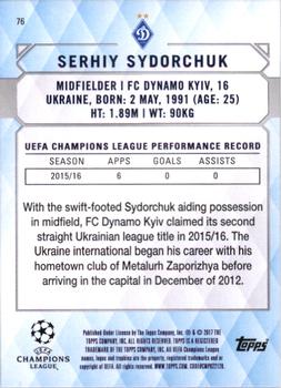 2017 Topps UEFA Champions League Showcase #76 Serhiy Sydorchuk Back