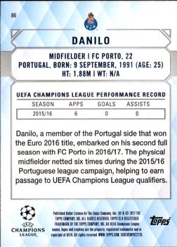 2017 Topps UEFA Champions League Showcase #86 Danilo Back