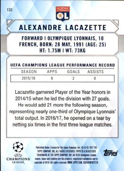 2017 Topps UEFA Champions League Showcase #133 Alexandre Lacazette Back