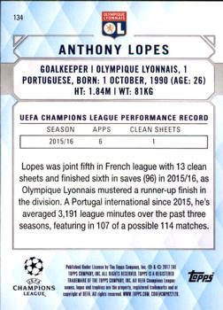 2017 Topps UEFA Champions League Showcase #134 Anthony Lopes Back