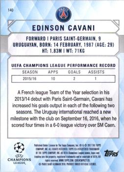 2017 Topps UEFA Champions League Showcase #140 Edinson Cavani Back