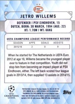 2017 Topps UEFA Champions League Showcase #152 Jetro Willems Back