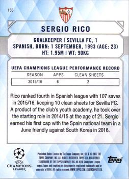 2017 Topps UEFA Champions League Showcase #165 Sergio Rico Back