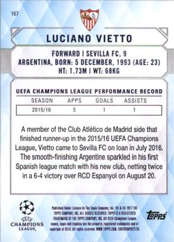 2017 Topps UEFA Champions League Showcase #167 Luciano Vietto Back