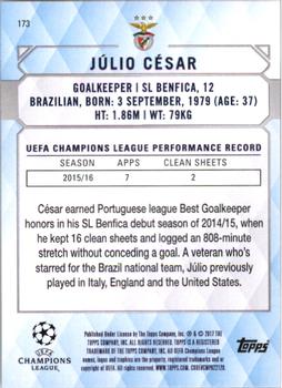 2017 Topps UEFA Champions League Showcase #173 Júlio César Back