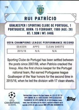 2017 Topps UEFA Champions League Showcase #176 Rui Patricio Back