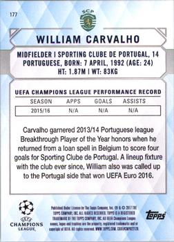 2017 Topps UEFA Champions League Showcase #177 William Carvalho Back