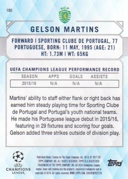 2017 Topps UEFA Champions League Showcase #180 Gelson Martins Back