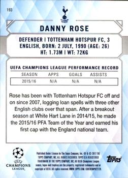 2017 Topps UEFA Champions League Showcase #193 Danny Rose Back