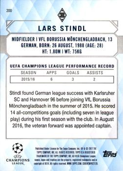 2017 Topps UEFA Champions League Showcase #200 Lars Stindl Back