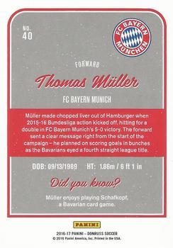 2016-17 Donruss - Gold #40 Thomas Muller Back