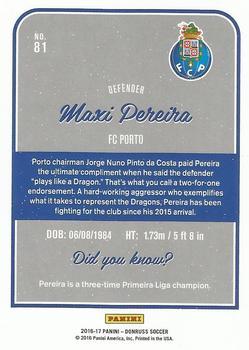 2016-17 Donruss - Gold #81 Maxi Pereira Back