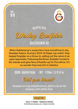 2016-17 Donruss - Gold #99 Wesley Sneijder Back